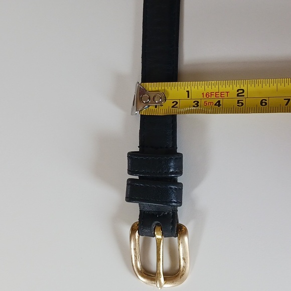 Coach Black and Tan Leather Belt with Gold Buckle - Picture 8 of 12